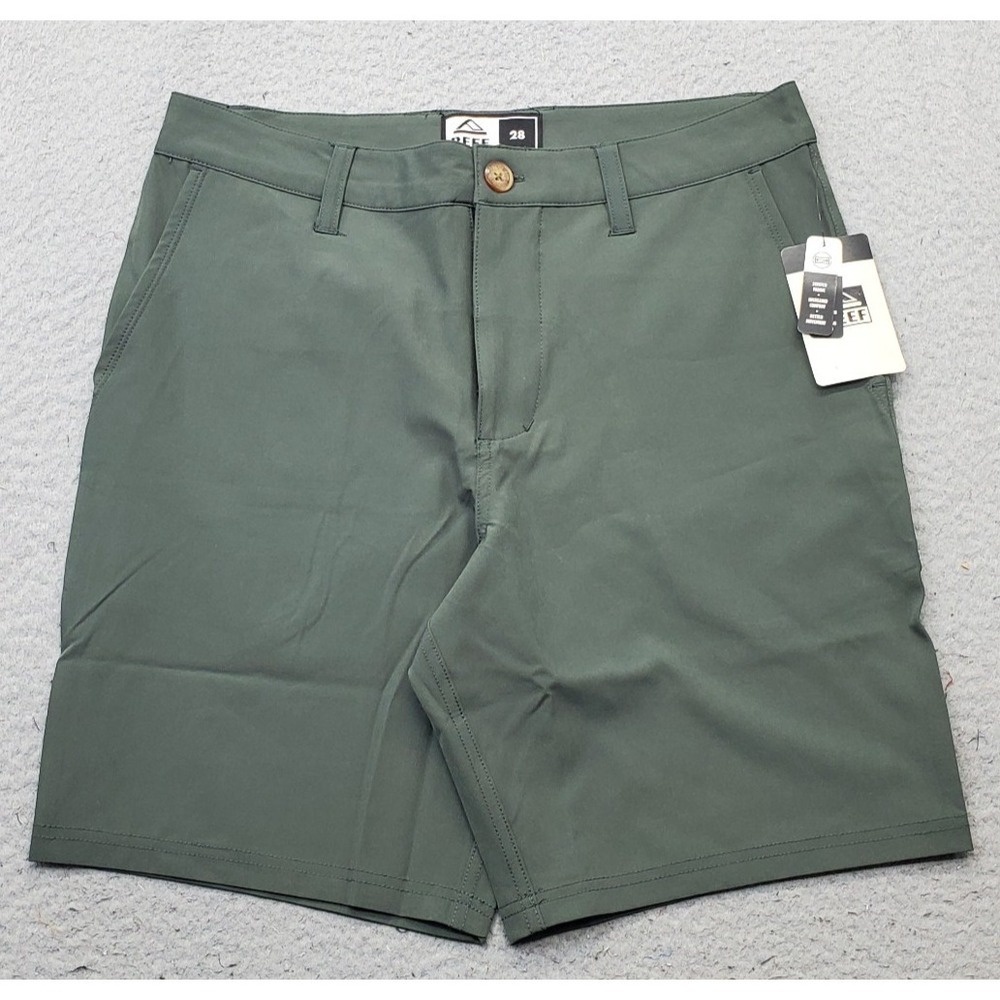 Reef Gold Shorts Mens 28 Green Stretch Flat Front Fishing Performance Outdoor